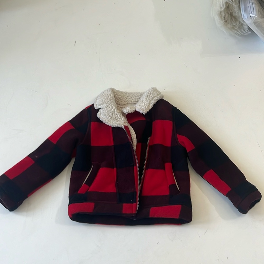 Buffalo check Sherpa jacket from Old Navy 3T